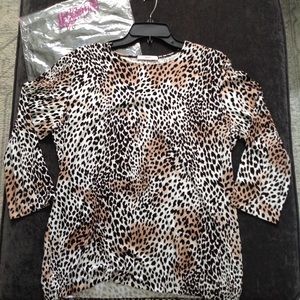 Leggiadro leopard cheetah 3/4 sleeve blouse